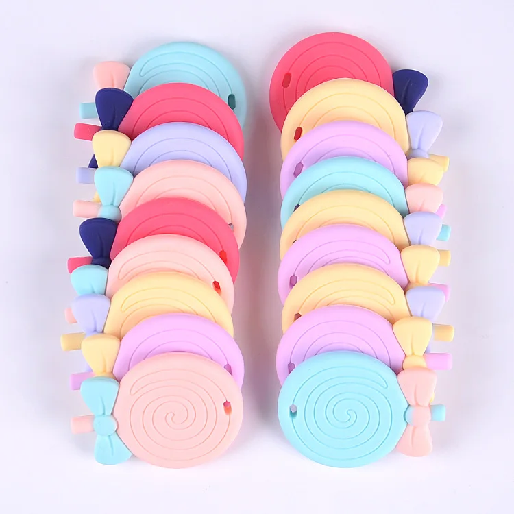 Lollipop Teether Slicone Siclica Get FDA Baby Chewable Necklace Toy Silicone Beads T | Мать и ребенок