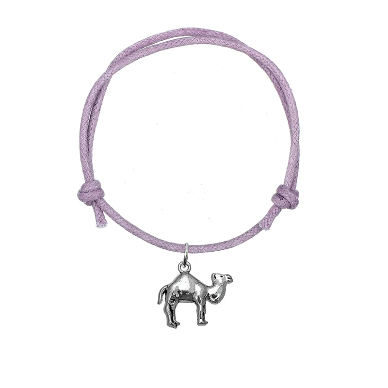 purple Walapara Двусторонняя тибетская Посеребренная верблюжья Подвеска Амулет браслет ручной работы Регулируемая цепочка модные украшения - Окраска металла: purple