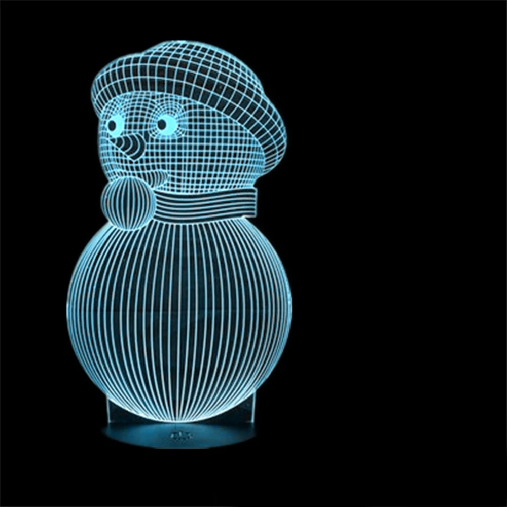 Рождественский Снеговик 3D голограма USB сенсорный креативный Настольный