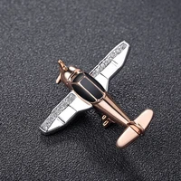 men top simple crystal small aircraft brooch women rhinestone pin high quality wedding party gift airplane brooches h1280