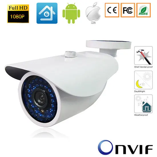 2.0MP 1080P пуля IP камера Открытый Onvif Камера P2P Plug & Play сети водонеропницаемые защитный
