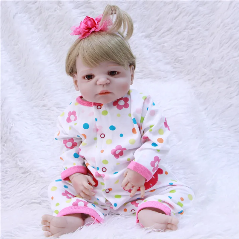 

55cm bebe girl reborn Full Body Silicone Reborn Baby toddler Doll Toy Child Birthday Present Christmas Gift boneca