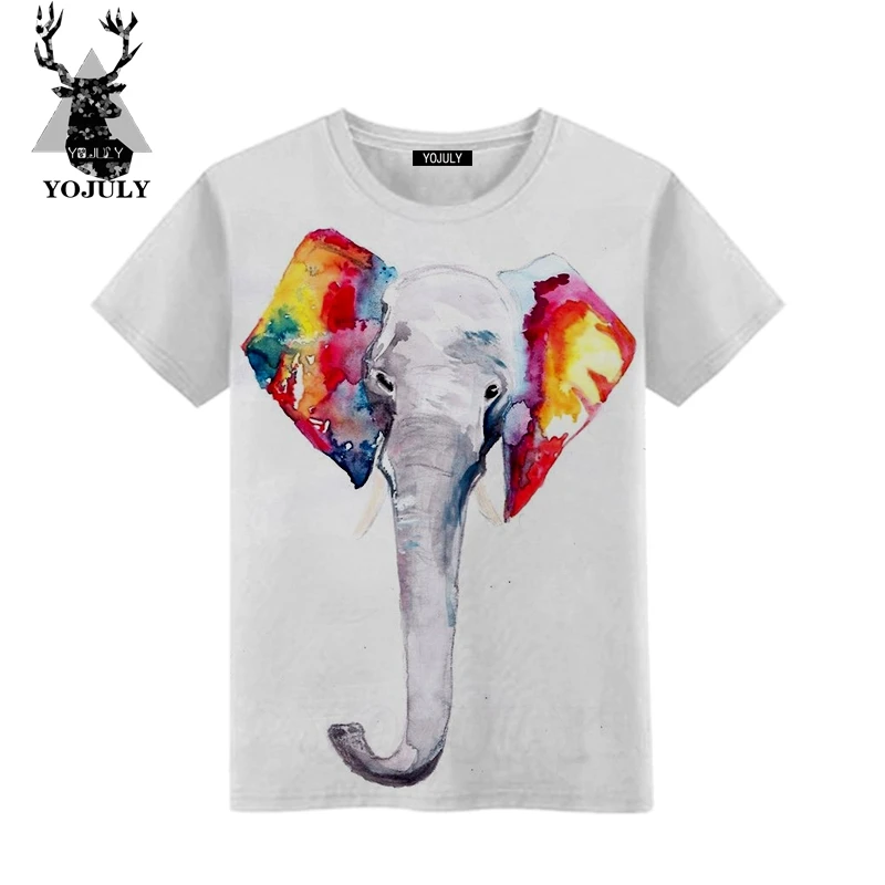 YOJULY 2019 Kawaii Elephant/Детская футболка с 3D принтом Новые Топы для мальчиков и девочек