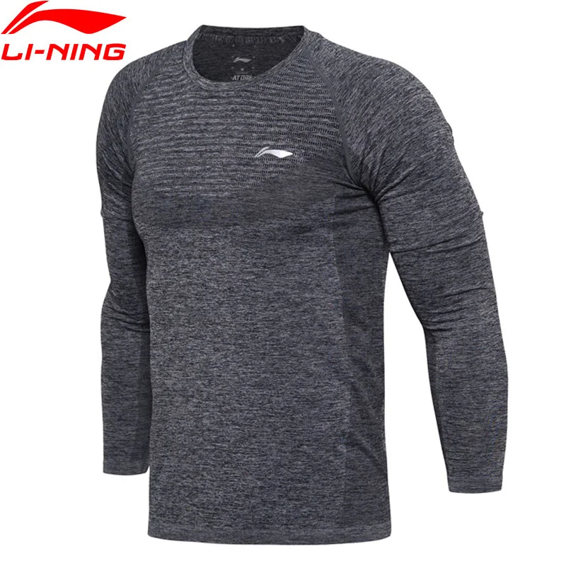 Li-Ning Мужская серия бадминтон AT DRY футболка с длинным рукавом облегающая дышащая подкладка Спортивная футболка ATLM111 MTL980