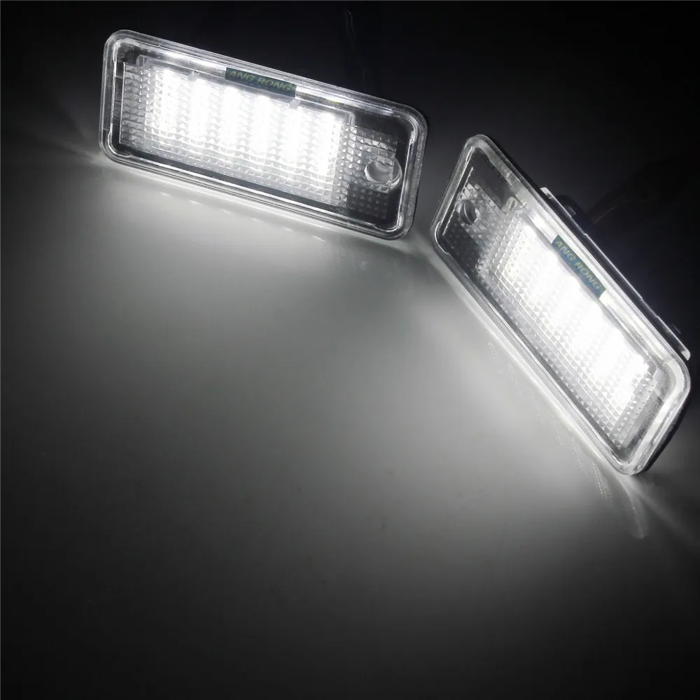 Яркий белый светодиодный светильник ANGRONG 18 SMD для номерного знака Audi A3/S3 RS3 A4 S4 RS4