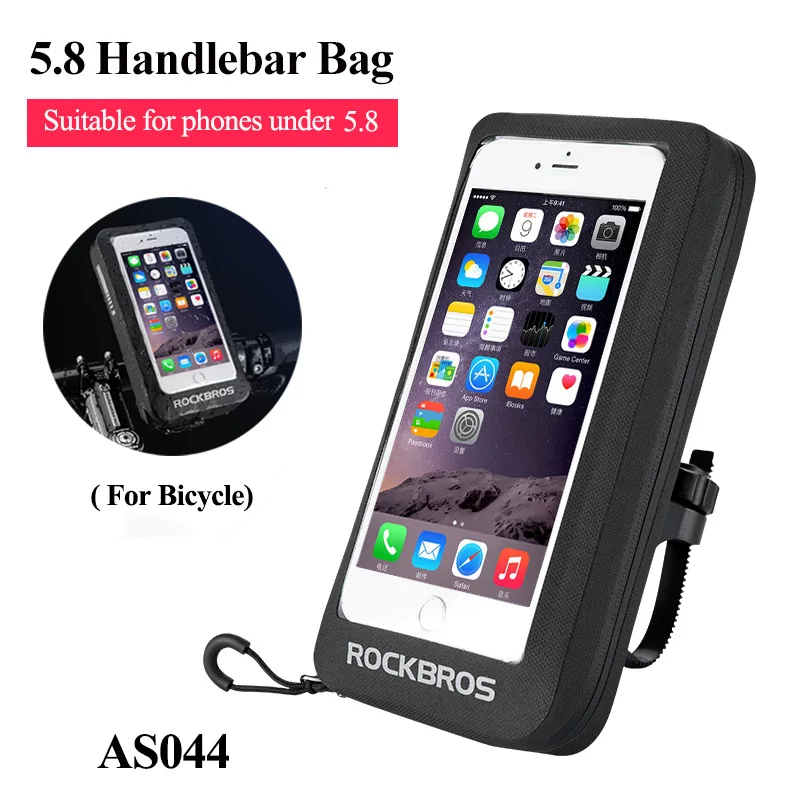 5.8 bike handlebar Rockbros водонепроницаемый держатель для телефона для мотоцикла, велосипеда, велосипеда, кронштейн для электрического велосипеда, чехол-подставка для телефона 4,7-6,0 дюймов - Цвет: 5.8 bike handlebar