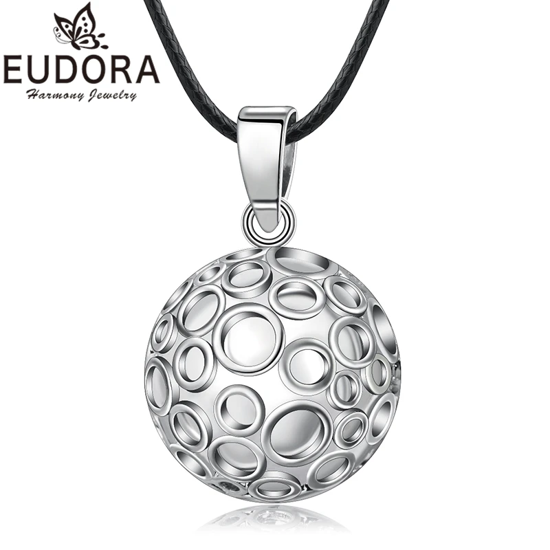 

EUDORA 22mm Mexican Bola Harmony Chime Ball Angel Caller Bubble Pregnancy Pendant Necklace for Women Fashion Jewelry Gift