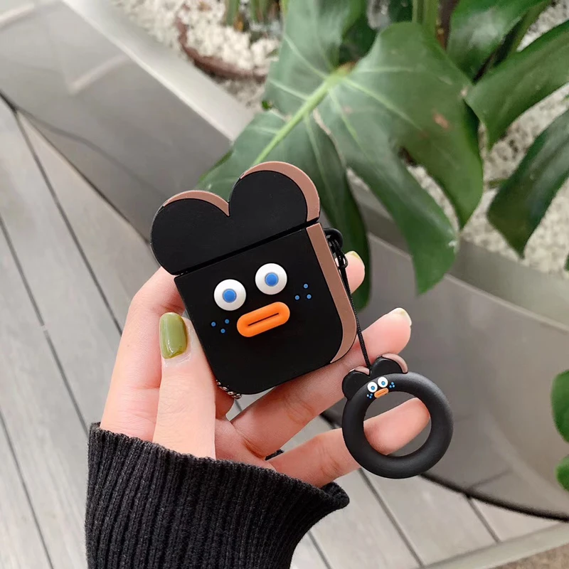 Модный милый мягкий силиконовый чехол для наушников Apple Airpods противоударный AirPods