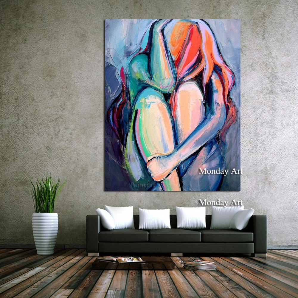 

Drop-shipping Modern Figure Shape Wall Art Canvas Seascape Poster Nordic Wall Picture for Living Room Canvas Painting Decor Home