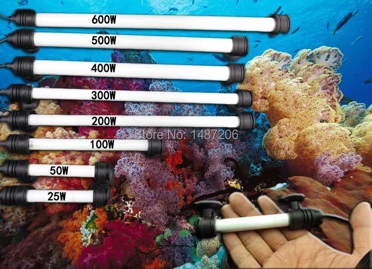 Подогреватель для аквариума короткое мини воды тихий фильтр водопад 25w 50w 100w 200w 300w