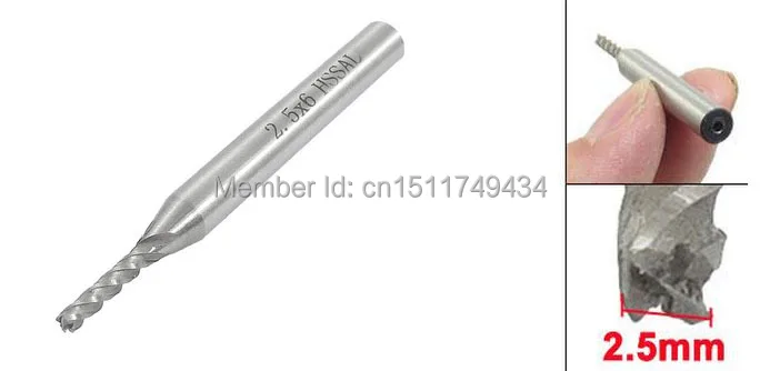 

Helical Groove 2.5mm Dia Tip 4 Flute HSS End Mill Cutter 2pcs