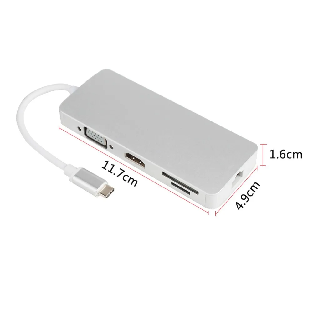 2 док станции USB C VGA HDMI Ethernet порта концентратор TF зарядное устройство SD кард ридер