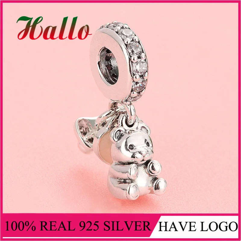 Подвеска для браслета из серебра 925 пробы с розовым кубическим цирконием - купить