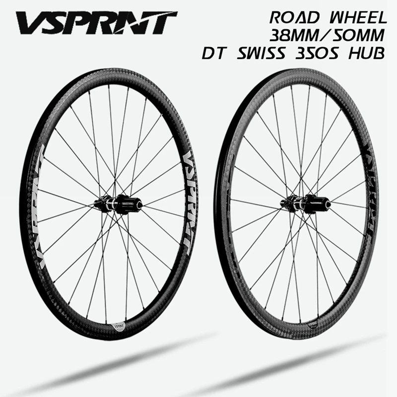 Vsprint колеса автомобиля углеродного волокна 700x25c 38/50 мм DT SWISS 350S концентратор 12K