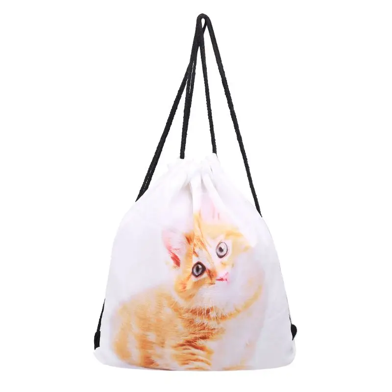 Унисекс 3D Печатные Сумки на шнурке рюкзаки Cinch Sack с животным узором милые