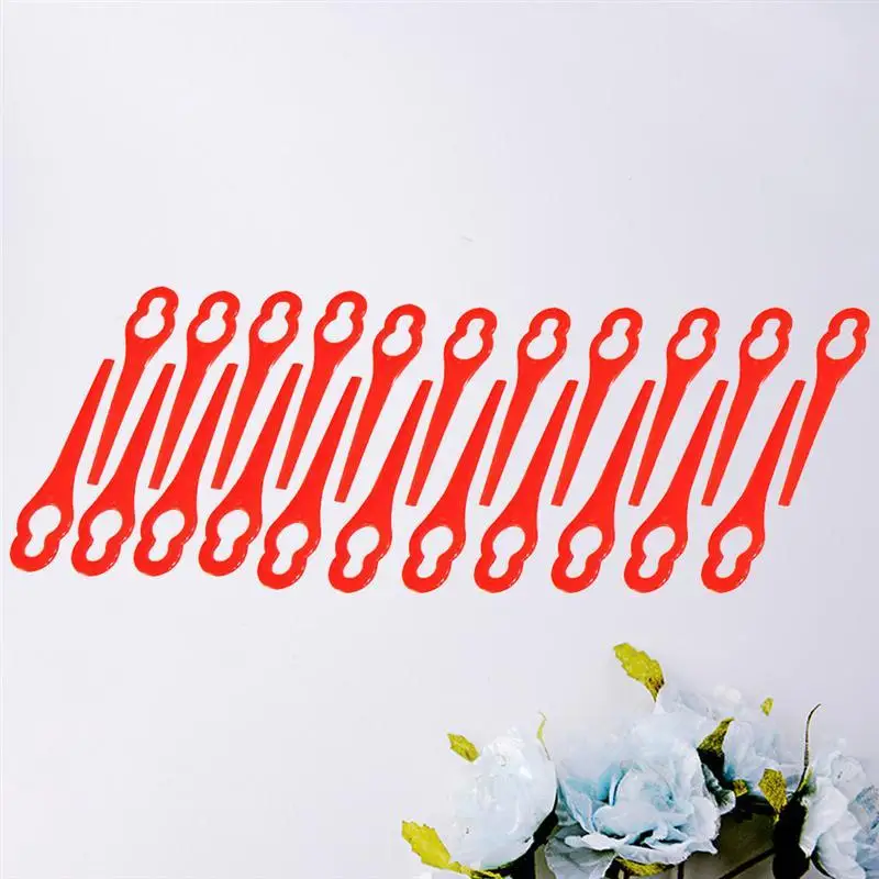 BESTOYARD 10pcs Plastic Grass Trimmer Blades Mower Replacement Trim Fast Switchblades(Red