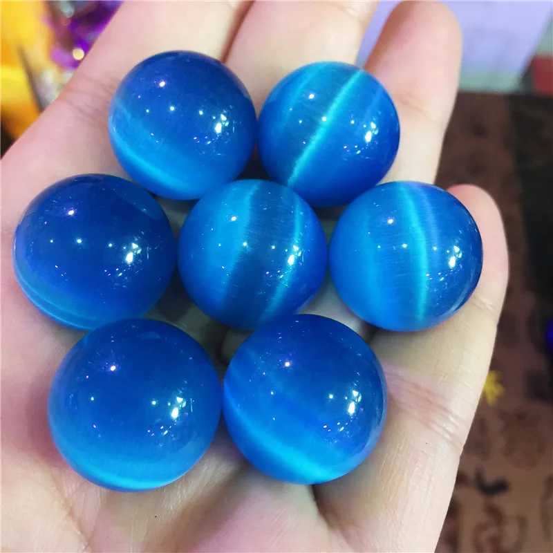 7 шт красивый кристалл кошачий глаз синий шар Многоцветный семь звезд массив
