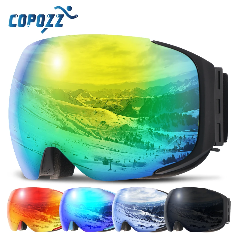 

Magnetic ski goggles New COPOZZ brand double layers UV400 anti-fog big ski mask glasses skiing men women snow snowboard goggles