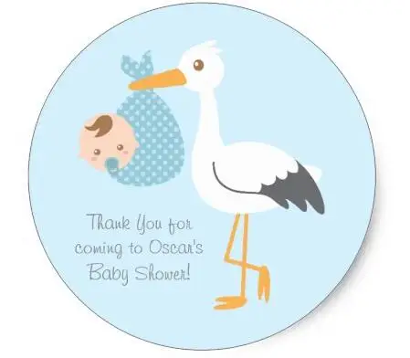 

1.5inch Thank You Stork Delivers Cute Baby Boy Classic Round Sticker