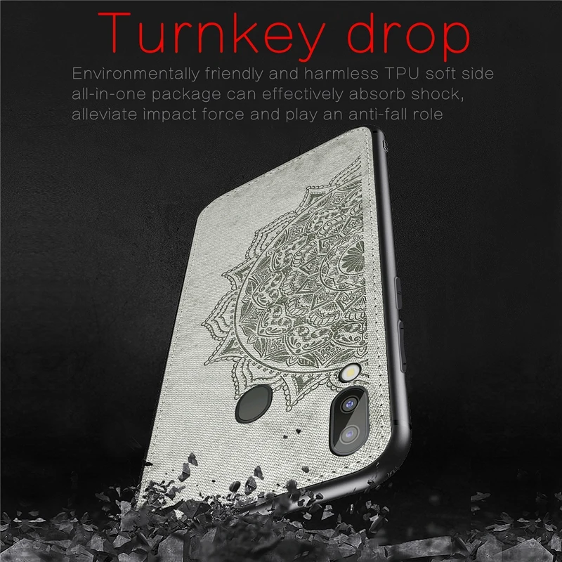 3D Texture Cloth Phone Case For Samsung Galaxy M20 Soft TPU Silicone for M205F/DS Back Cover 6.3&quot |