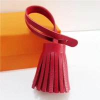 handmade luxury leather tassel keychains for handbag mini bag charms accessories decoration porte clef womens gift bulk