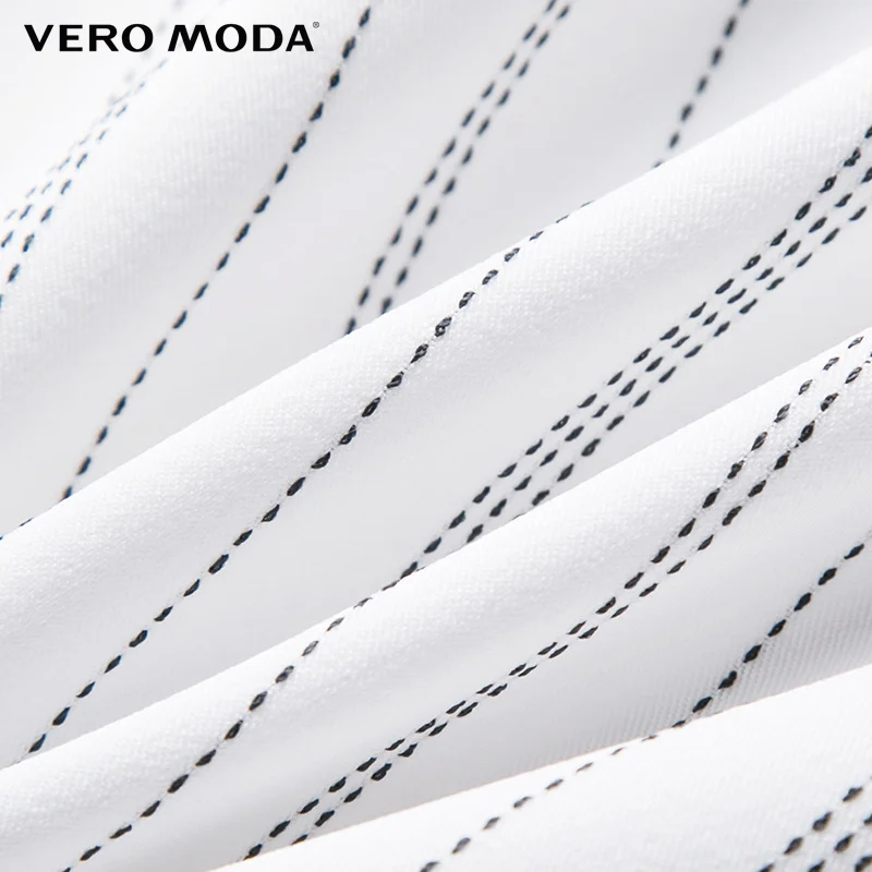 Vero Moda Новый Полосатый на одной пуговице прямой рукав три четверти двойной карман