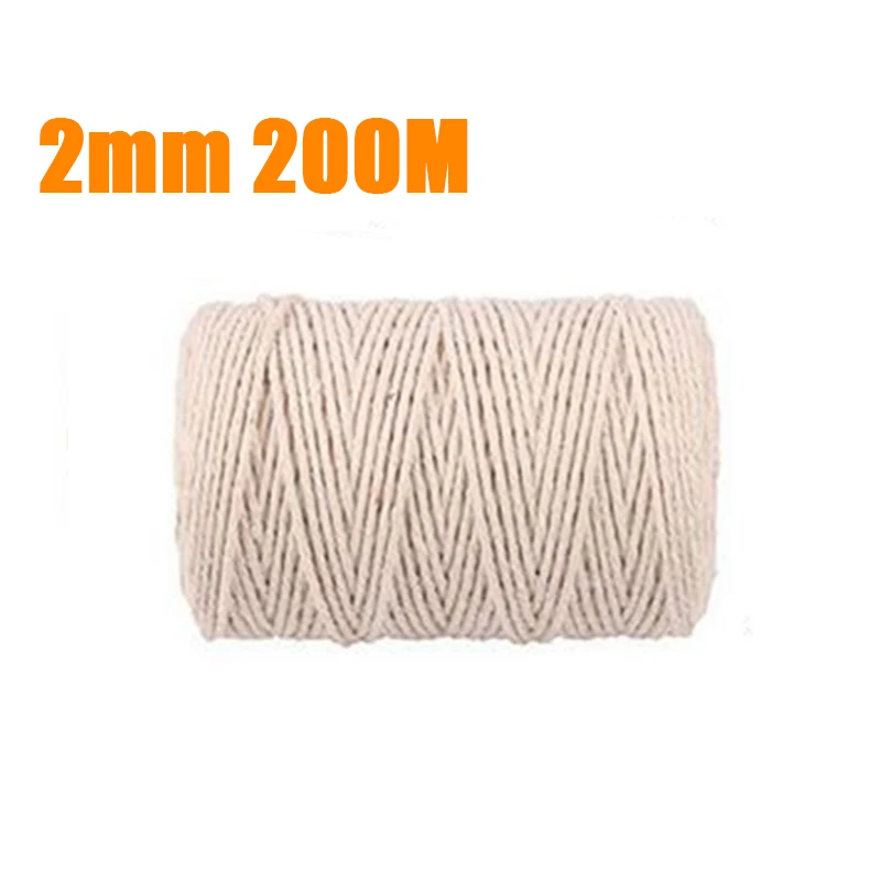 100/200m Long Beige Cotton Twisted Cord Rope Crafts Wedding Decor Accessories | Дом и сад