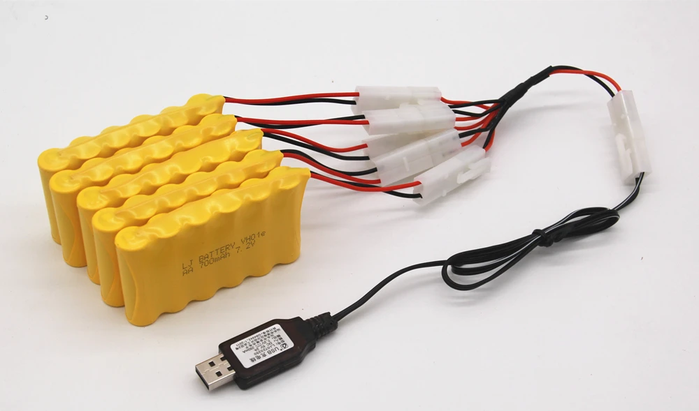 7 2 v 700mah AA NI CD Батарея с Зарядное устройство набор для электрическая игрушечная