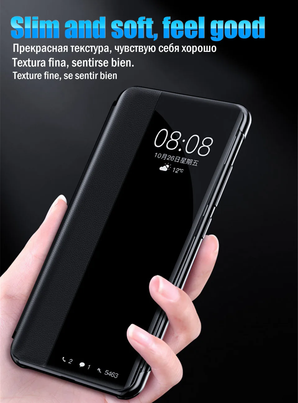 Зеркальный чехол для телефона из искусственной кожи для huawei P20 Lite P30 Pro Lite откидной Чехол защитный для huawei mate 20 Lite Pro режим сна