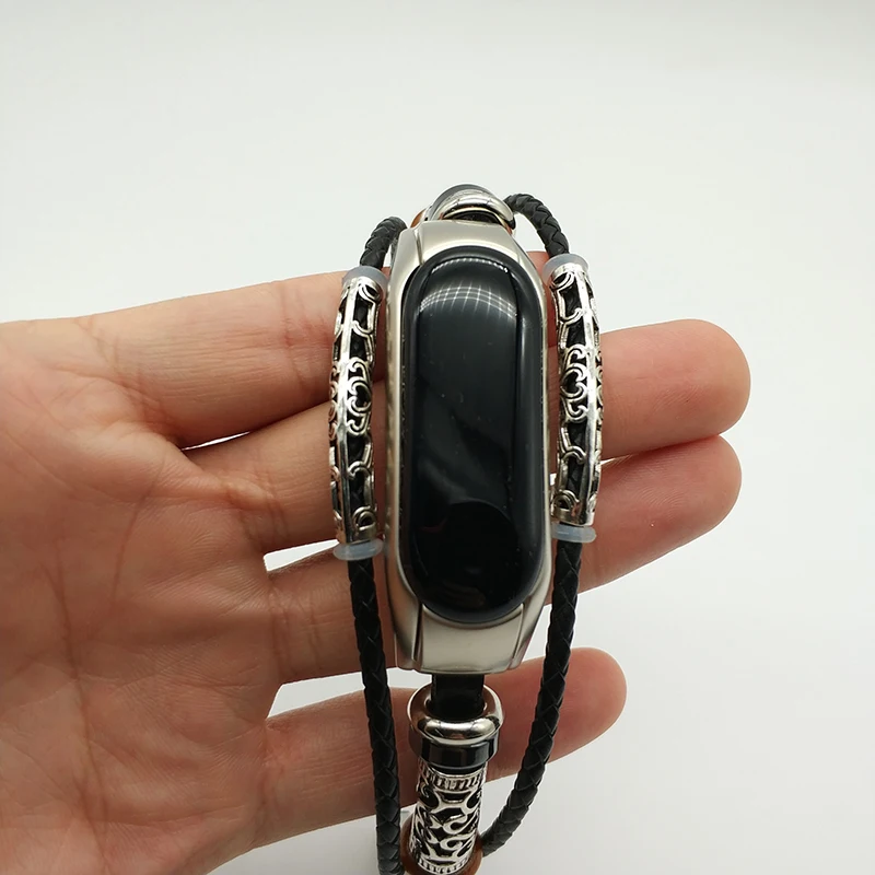 Ремешок для часов Xiaomi Band 3 браслет из натуральной кожи в стиле ретро с ювелирными