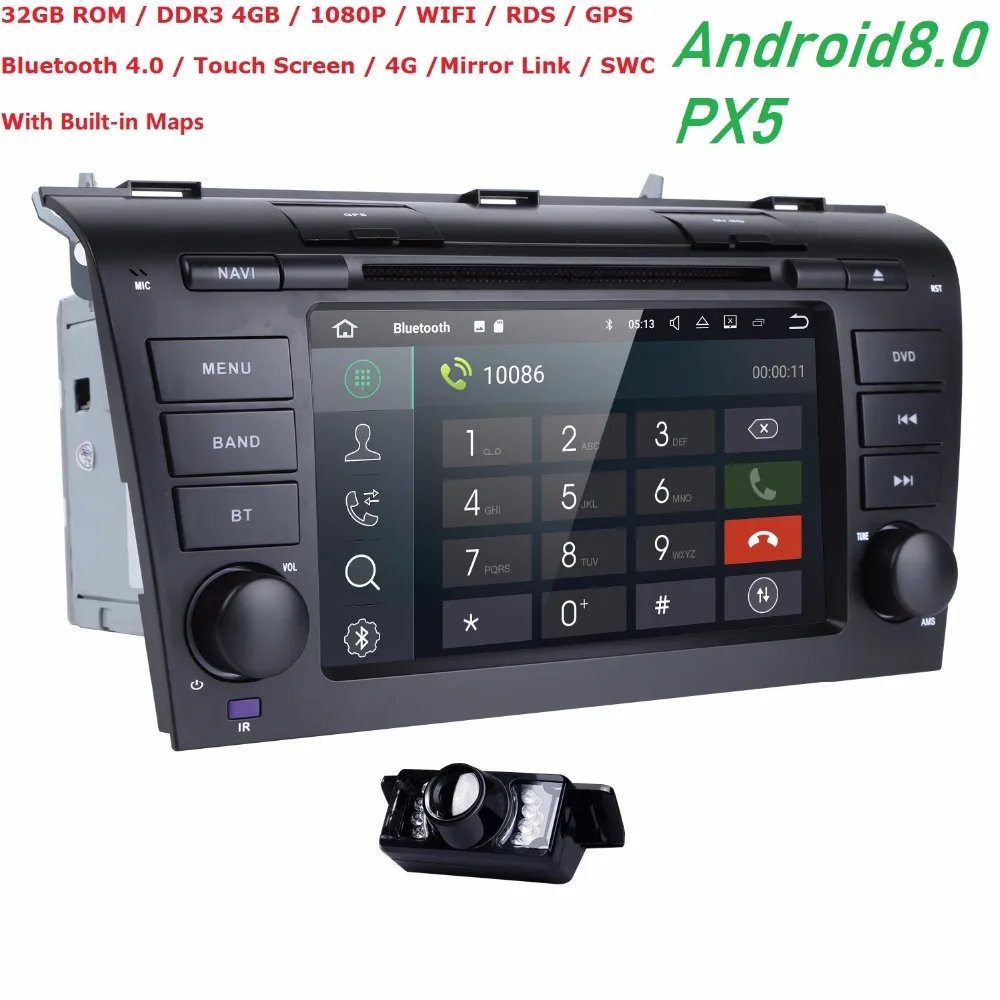 7 &quotAndroid 8 0 Восьмиядерный 32 ПЗУ 4G RAM Авторадио для Mazda 3 2006 2008 видео Wifi Bluetooth