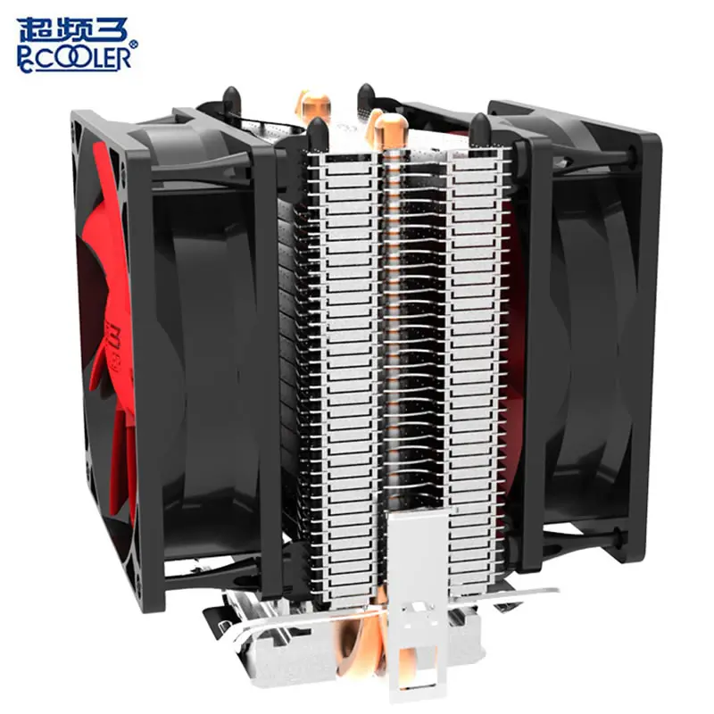 PcCooler двойной вентилятор кулер для процессора pure cooper 2 heatpipe тихий охлаждающий