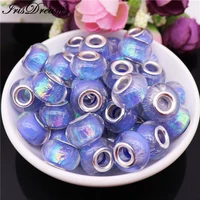 10pcslot wholesale glitter big hole diy spacer beads for jewelry making bead fit pandora charm bracelet snake chain necklace
