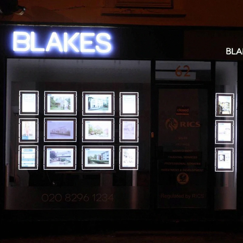 12 шт. односторонний A4 акриловые светодиодные постер рамка дисплей светильник