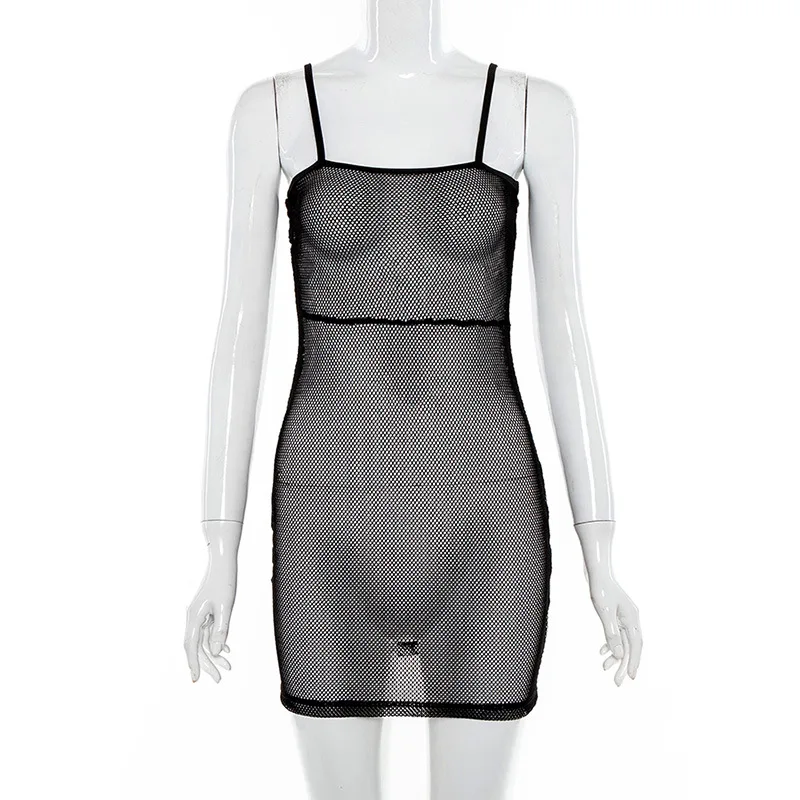 Meyoung пикантные летние белые вечерние платье Для женщин облегающее из сетчатого