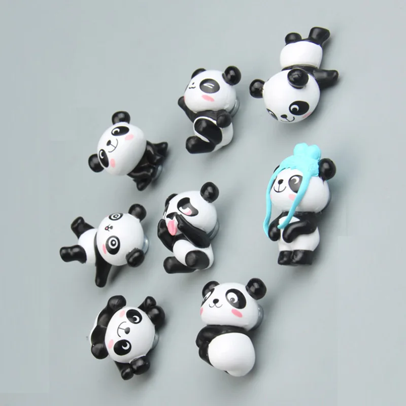 

Cute Panda Design Fridge Refrigerator Magnets DIY Animals Magnetic Sticker Cartoon 3D Ice Box Paster Icebox Stickers