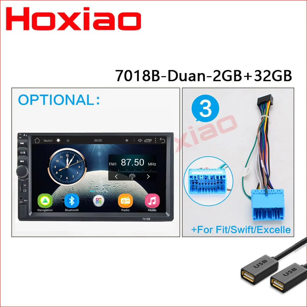 7018B-Excelle-swift 7-дюймовый Android автомобильный Радио Стерео gps навигация Bluetooth USB SD 2 Din сенсорный автомобильный мультимедийный плеер аудио плеер авторадио - Цвет: 7018B-Excelle-swift