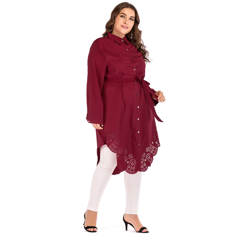 Блузка Romacci 5XL Женская с отложным воротником блузка длинным рукавом облегающая