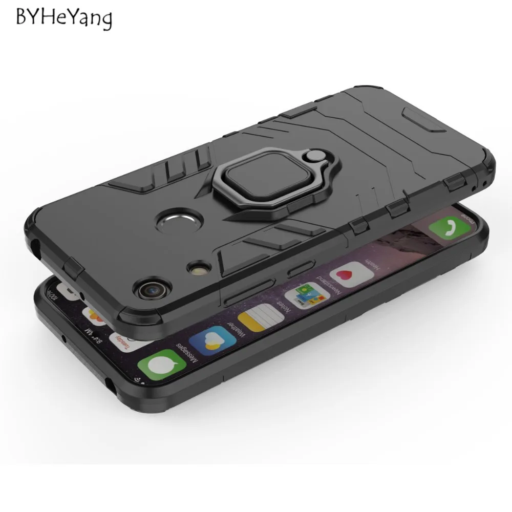 Чехол для Honor 8A армированный чехол из поликарбоната металлический кольцевой