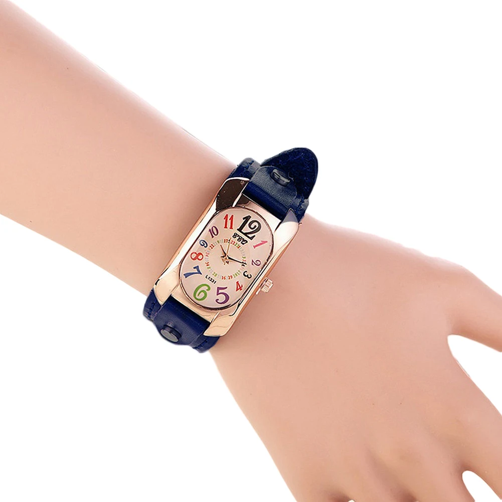 Часы наручные женские кварцевые винтажные аналоговые с многоцветными шкалами