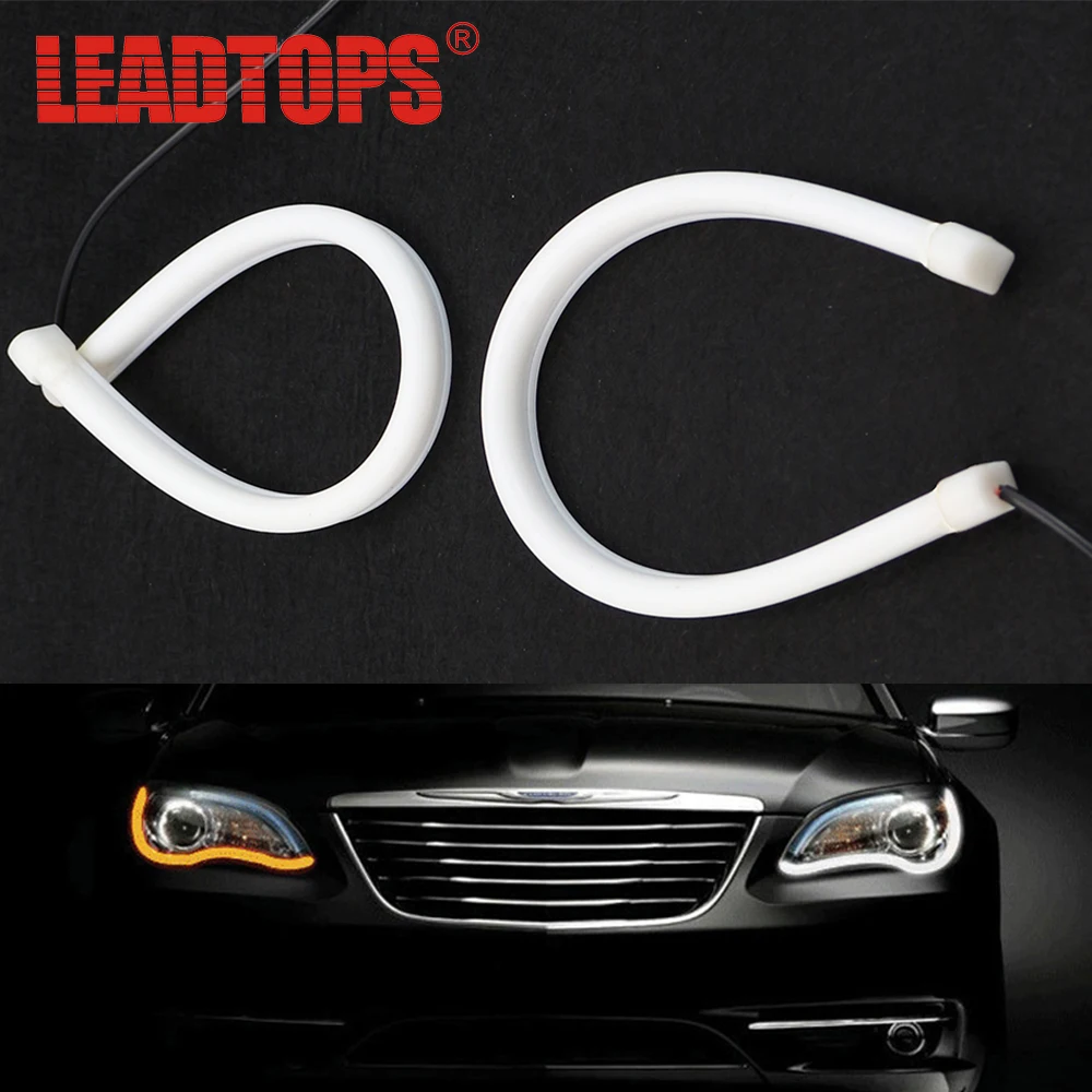 LEADTOPS 2 шт. 45 см Универсальный гибкий DRL Двойной Цветной Автомобильный