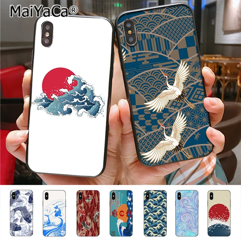Чехол для телефона в японском стиле harmony Wave Carp Crane с уникальным дизайном iphone 11 12 Pro 8