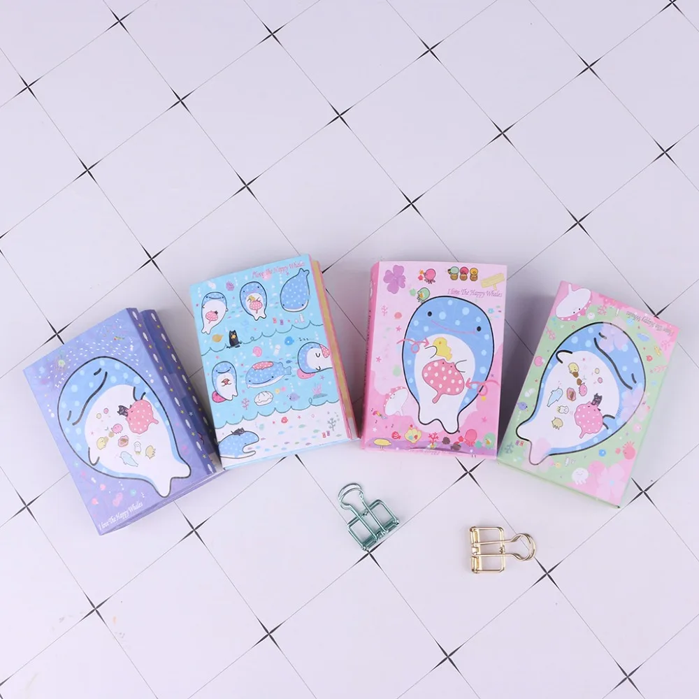 Cute Happy Whale 6 Folding Memo Pad Sticky Note Notepad Bookmark Stationery | Канцтовары для офиса и дома