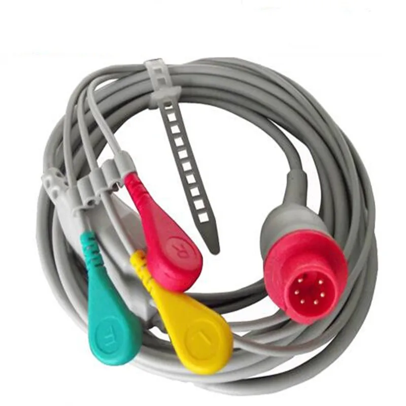 Совместимость с Bionet BM3 цельный монитор пациента ECG кабель 3 провода Leadwires 6pin ecg для