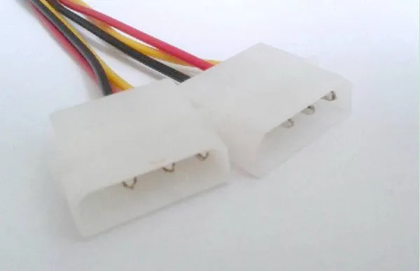 Прямая поставка + Бесплатная доставка 2 x Molex к PCI E адаптер питания 4 Pin 6 видеокарта