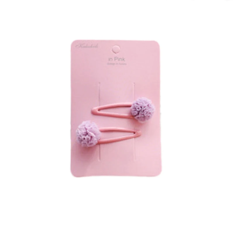 

Girls Hairpins with Small Lovely Soft Mini Ball Gripper Hairball Hairclips Children Hair Clip Set Hair Accessories Pink Ball
