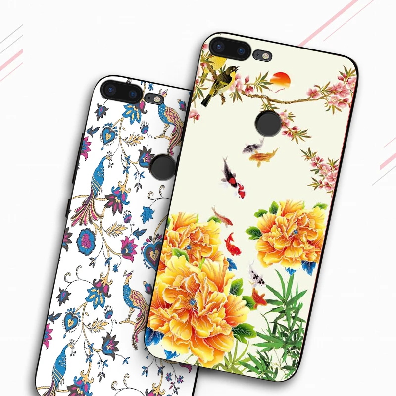 Fundas OnePlus 5T Case 5 case Cover Black Frame 3D Cartoon Painted Soft TPU Back One Plus phone bag |