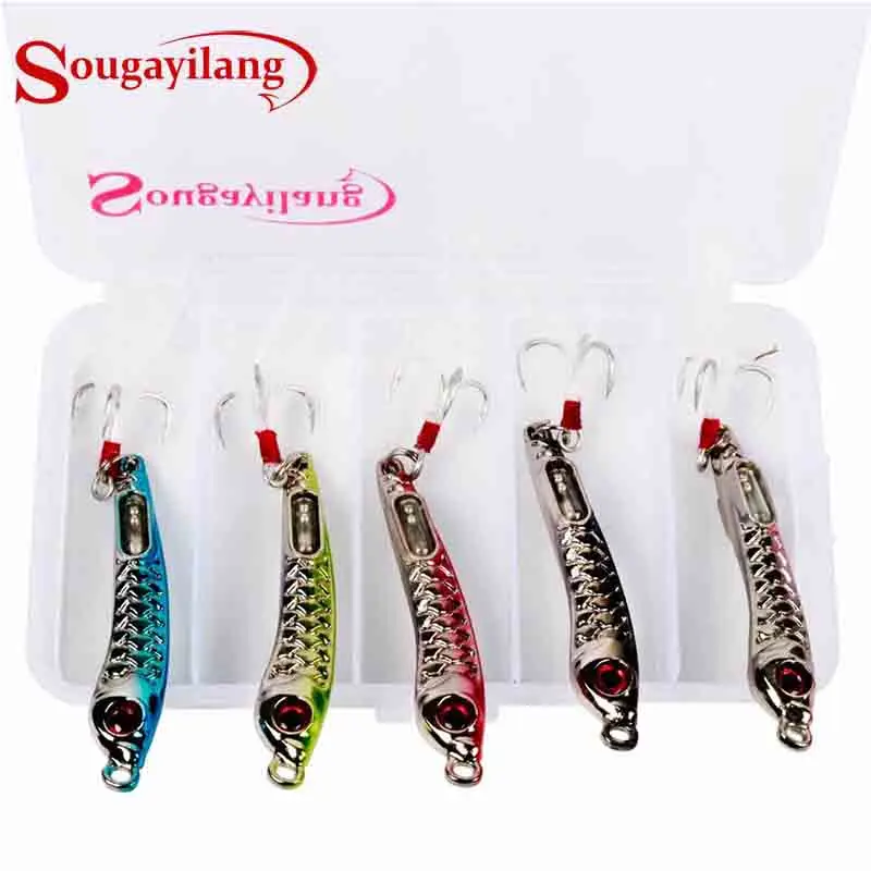 Sougayilang 5 шт. Джиги рыболовные приманки вибрационное лезвие приманка с коробкой