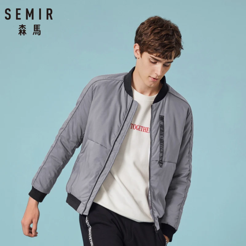 SEMIR мужская бейсбольная куртка с воротником вкладкой уличная полной молнией