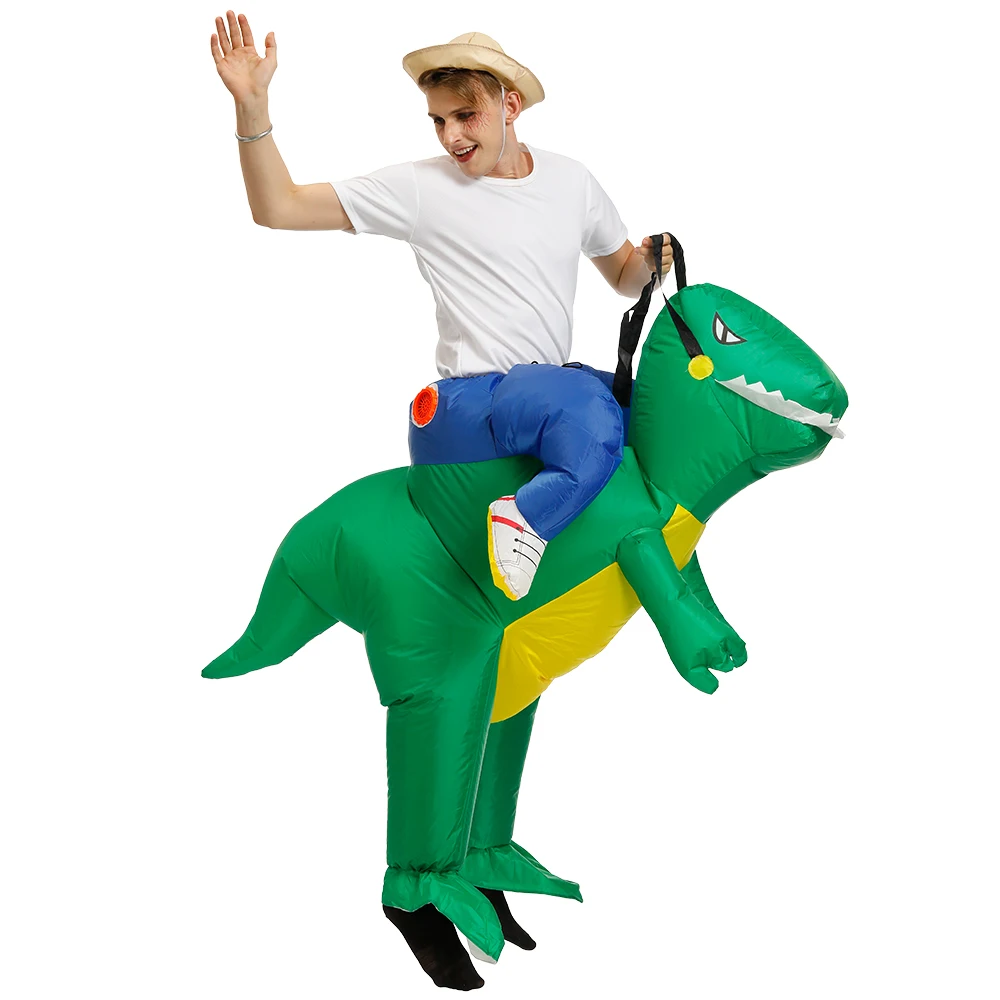 Костюм зеленого динозавра для взрослых надувной T REX костюм на Хэллоуин мужчин